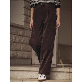 Cozy straight fit corduroy pants_Brown