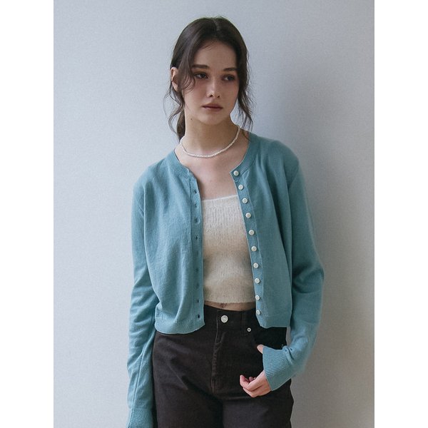 [리퍼브]CASHMERE BLENDED KNIT CARDIGAN_MINT