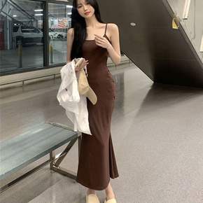 여성 끈나시 롱원피스 서스펜더 민소매 롱원피스