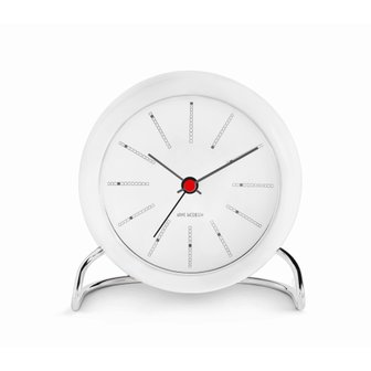  [Arne Jacobsen Wecker BANKERS] 로젠달 아르네야콥센 뱅커스 인테리어 탁상 시계 11cm White