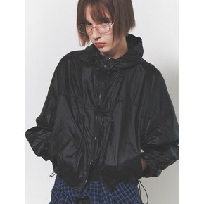 crop windbreaker hood jumper_black