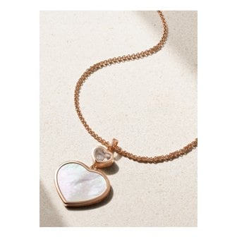 쇼파드 해피 하트 18k 로즈 골드 자개 다이아몬드 네크리스 1647597315757335