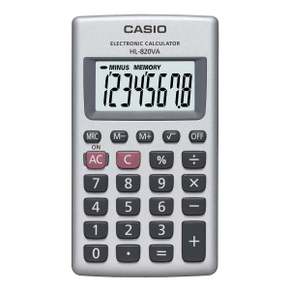 계산기 HL-820VA 휴대용 소형 전자계산기 12자리 (CASIO정품)