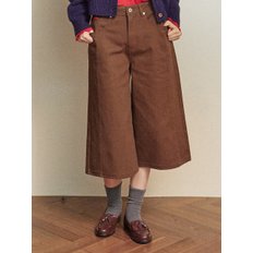 W BERMUDA CROP PANTS [BROWN]