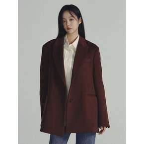 OVERFIT JACKET WOOL COAT BROWN