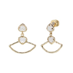 디에타 더블 베타 귀걸이-백수정 / Dieta Double Betta Earring - Rock Crystal