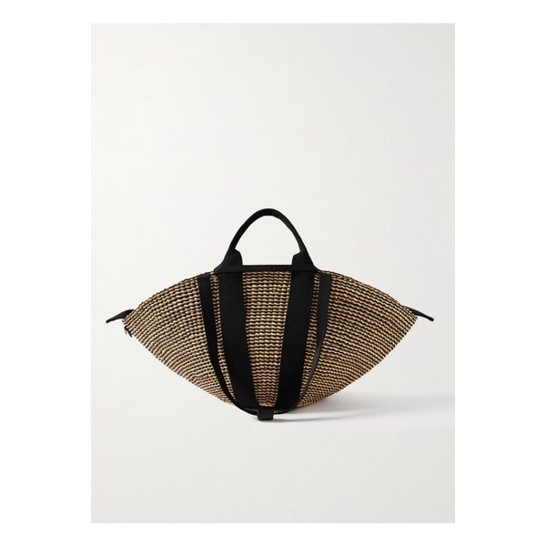 무뉴 소피 웨빙 트리밍 우븐 스트로 토트 브라운 46376663162878907