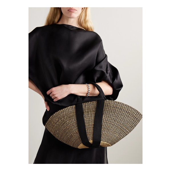 무뉴 소피 웨빙 트리밍 우븐 스트로 토트 브라운 46376663162878907