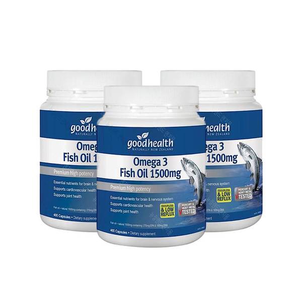 뉴질랜드 굿헬스 오메가3 피쉬오일 1500mg 400캡슐 3개