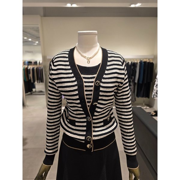 [파주점] 세트 골드라인 스트라이프 니트 + 가디건 JR3A1PO186,JR3A1CD186