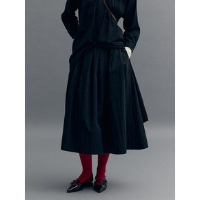 FLORE SHIRRING LONG SKIRT (moat black)