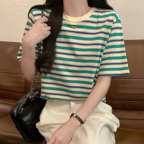 / NT2659 캐주얼 단가라 라운드넥 반팔 티셔츠
