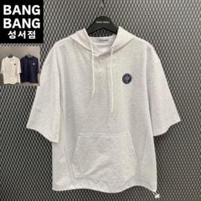HC04 봄남성 레터링 후드 얇은라운드반팔티  CTL138 (S29972988)