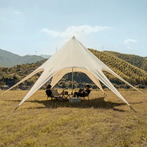 칼루스 그늘막 타프 6x6m 베이지 육각 헥사타프 차광막 썬쉐이드 초