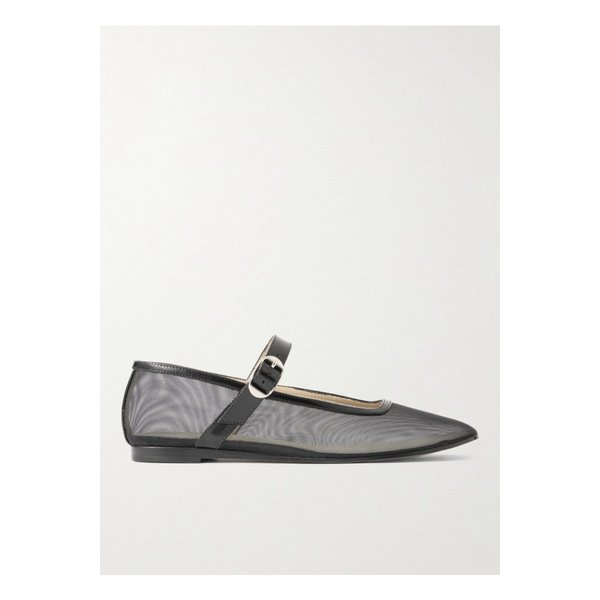 르 몽드 베릴 페이턴트 가죽 트리밍 글리터 메시 메리 제인 발레리나 플랫 1647597352684621