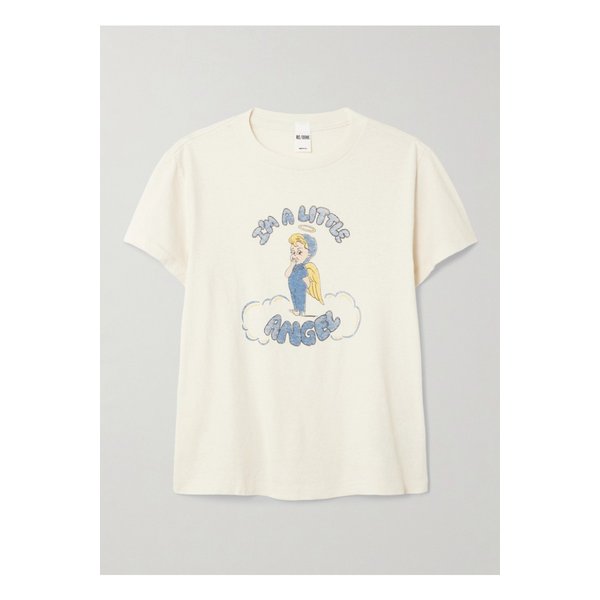 클래식 프린트 코튼 저지 티셔츠 화이트 46376663162946608