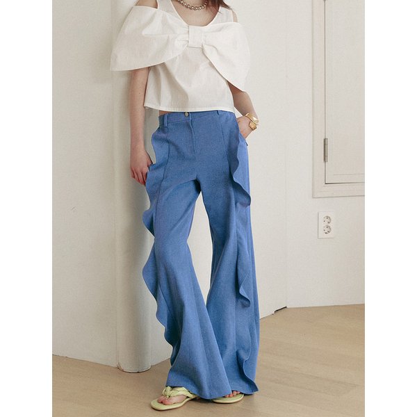 [리퍼브] 프릴 팬츠_블루