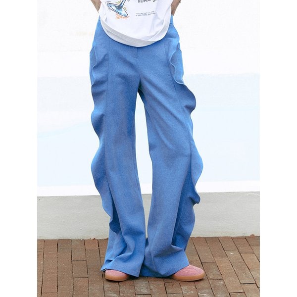 [리퍼브] 프릴 팬츠_블루