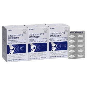 건강한약속 바른 바른 소연골 뮤코다당단백 콘드로이친+관절 1200 1000mg x 60정, 3박스