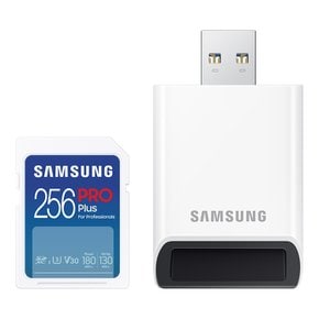 전자 공식인증 SD카드 메모리카드 PRO Plus 256GB MB-SD256SB/WW 리더기구성