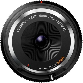  올림푸스 올림푸스 미러리스 싱글 렌즈 9mm f8 피쉬아이 바디 캡 렌즈 블랙 BCL-0980 BLK