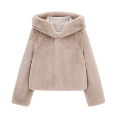 FAUX FUR BIEN HOODED SHORT JACKET (LJK012KRFKF)