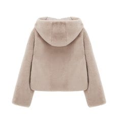 FAUX FUR BIEN HOODED SHORT JACKET (LJK012KRFKF)