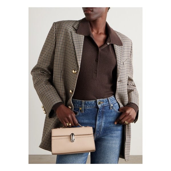 사베트 시메트리 포쉐트 텍스처 가죽 토트 크림 46376663162908821