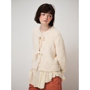 FLUFFY KNIT CARDIGAN, CREAM