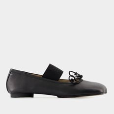 [해외배송] MM6메종마르지엘라 노아 블랙 오빈 가죽 발레리나 플랫 S59WZ0099 P3628 T8013 Black