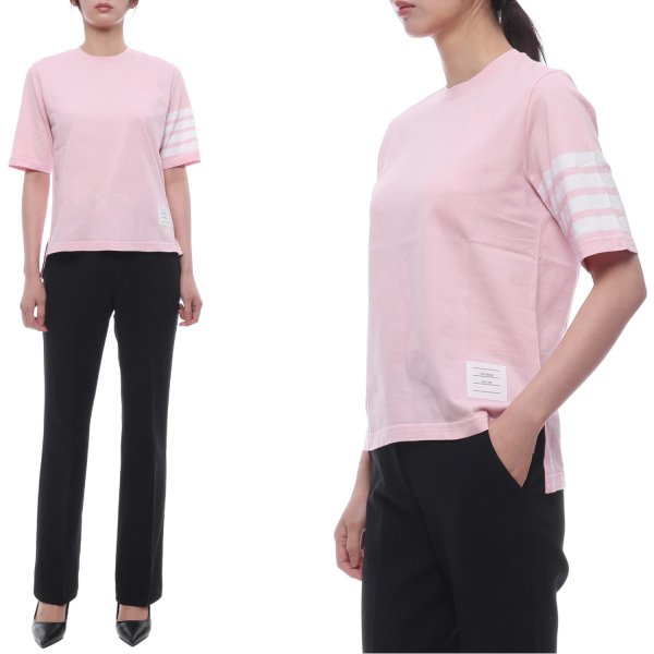 [부산점] 25FW 여성 사선 스트라이프 반팔티셔츠 (FJS102G 07862 680 25F)