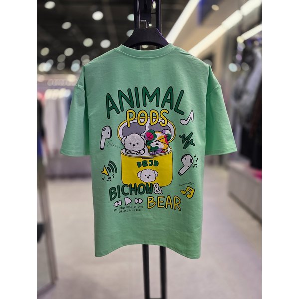 [시흥점] 26 남여공용 애니멀팟 부클 반팔티(민트)/JHZK10304MT