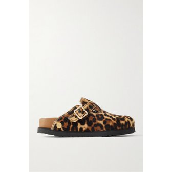 버켄스탁 레오파드 프린트 소가죽 클로그 46376663162988011