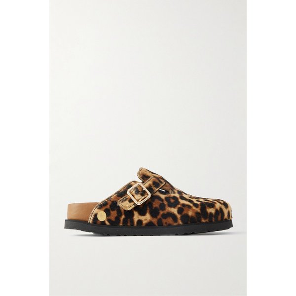 레오파드 프린트 소가죽 클로그 46376663162988011