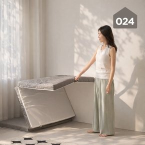 미니멀 푹신한 손잡이 3단 접이식 토퍼 매트리스 8cm 슈퍼싱글