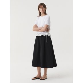 SHIRRING LONG SKIRT (BLACK)