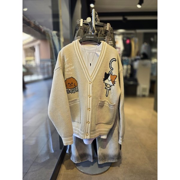 [시흥점] 푸들 캣 오버핏 헤비니트가디건(남여공용)/JGZZ52B02BE