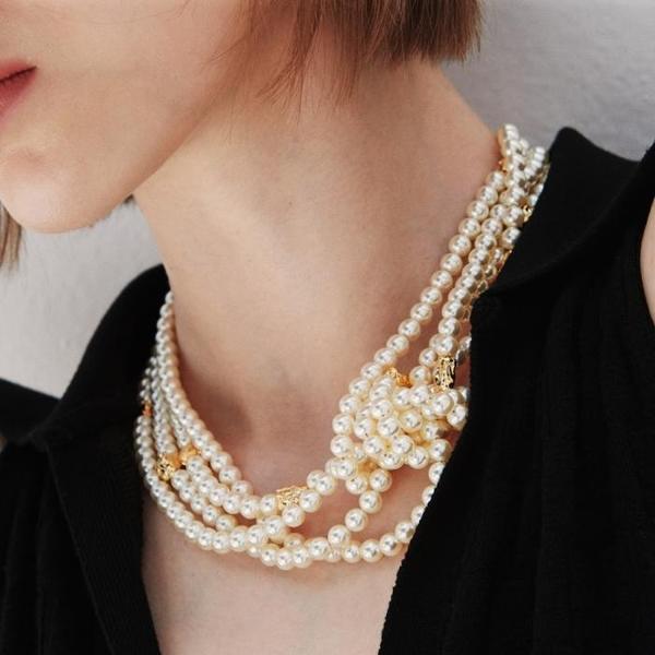 [엘리오나] Sea Rock Multi Layered Pearl Necklace(1)