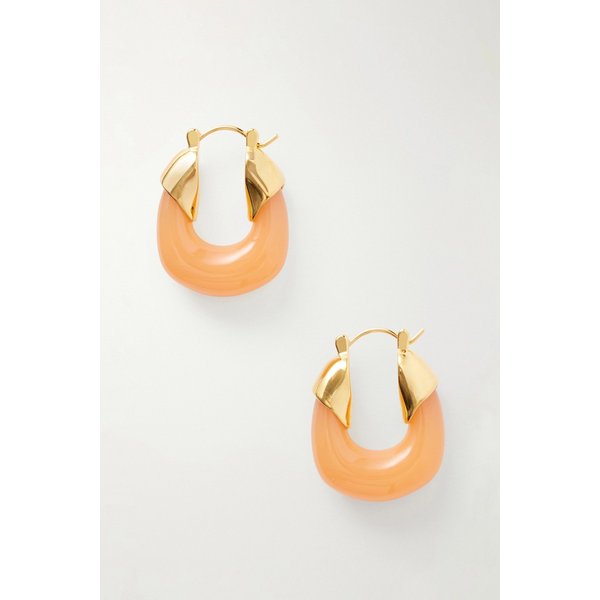 리지 포르투나토 탠저린 골드톤 레진 후프 귀걸이 오렌지 46376663163053487