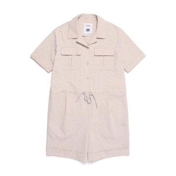 [여주점] N252WOP490 여성 시어서커 롬퍼 원피스 OAK BEIGE