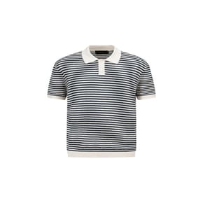 25S/S Premium 미라쿨 스트라이프 크로셰 반소매 카라 니트 2종 택1 [ADF2ET1803]