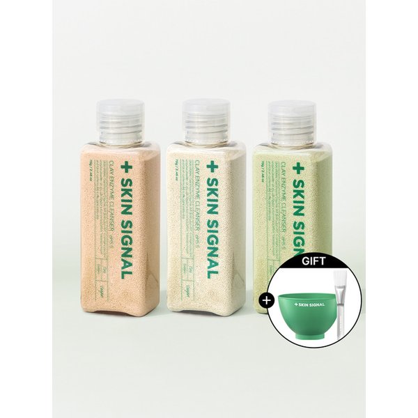 [효소클렌저풀세트]효소클렌저 3종+팩브러쉬+팩볼