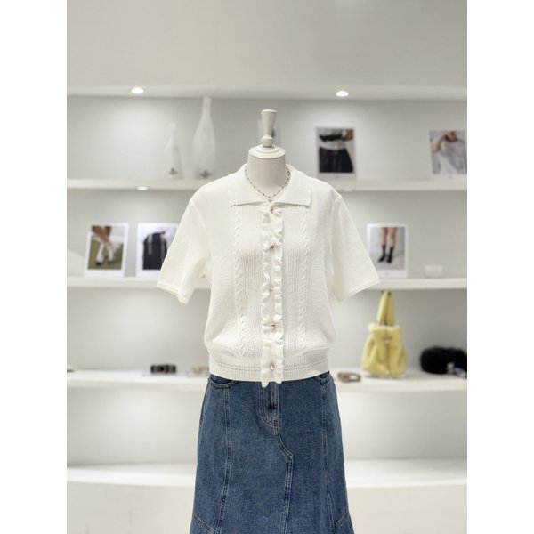 [여주점] 여성 러플 카라 니트 풀오버 (L262KSK031)