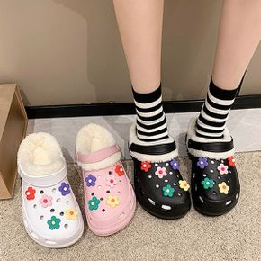 여성 5cm 발편한 에바 쿠션 겨울 방한 털슬리퍼 털실내화 사무실 학교 미끄럼방.._P351873915