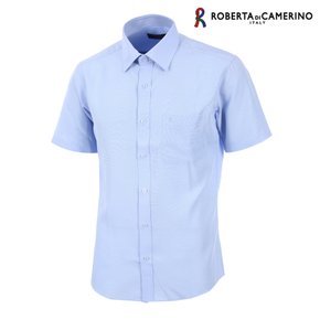 모달 필라필 솔리드 일반핏 블루 반소매 셔츠 RA2-904-2