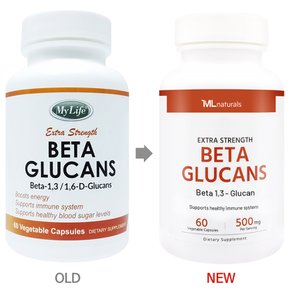 [해외직구] 마이라이프 내추럴스 베타 글루칸 Beta Glucans 60베지캡슐