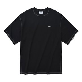 [정상가: 49000원] 쿨 와플 스티치 티셔츠 블랙 CO2202ST39BK