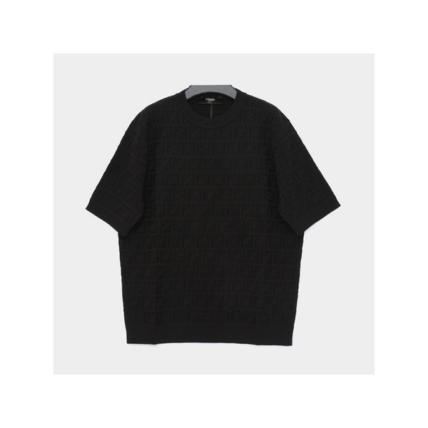 26SS FF로로 올오버 코튼 반팔 남성 니트 FZX051 AUW0 F0QA1