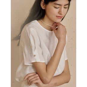 H Dahlia Half Jewel Blouse_White