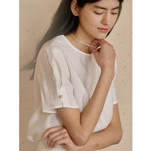 언에디트 H Dahlia Half Jewel Blouse_White